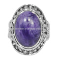 Gorgeous Charoite Gemstone & 925 Silver Vintage Style Wedding Ring Handmade Jewelry